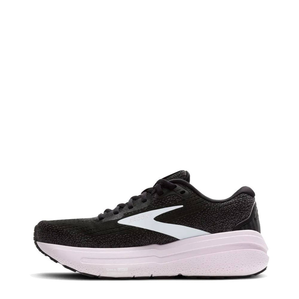 Brooks Women's Ghost Max 2 Sneaker in Black/White/Orchid Ice
