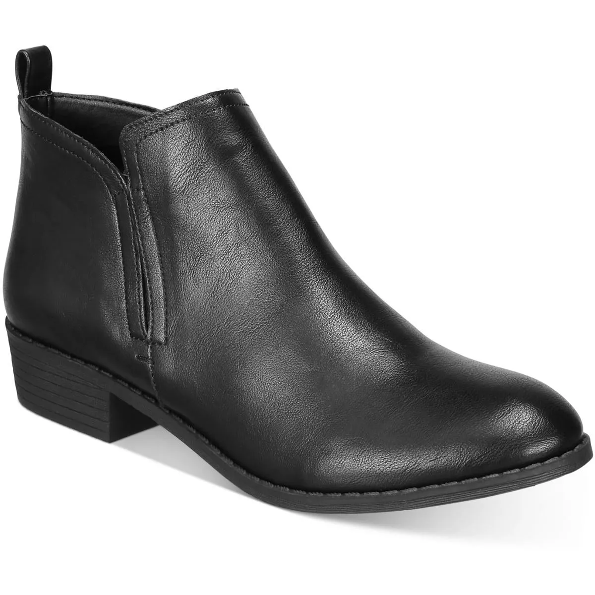 Cadee Womens Faux Leather Zipper Ankle Boots