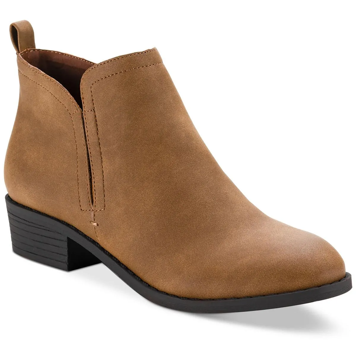 Cadee Womens Faux Leather Zipper Ankle Boots