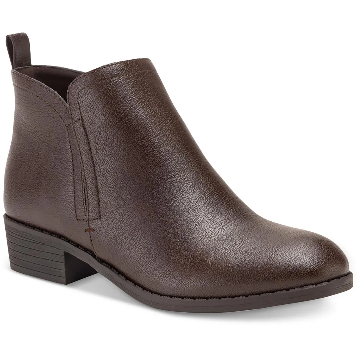 Cadee Womens Faux Leather Zipper Ankle Boots