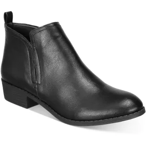 Cadee Womens Faux Leather Zipper Ankle Boots