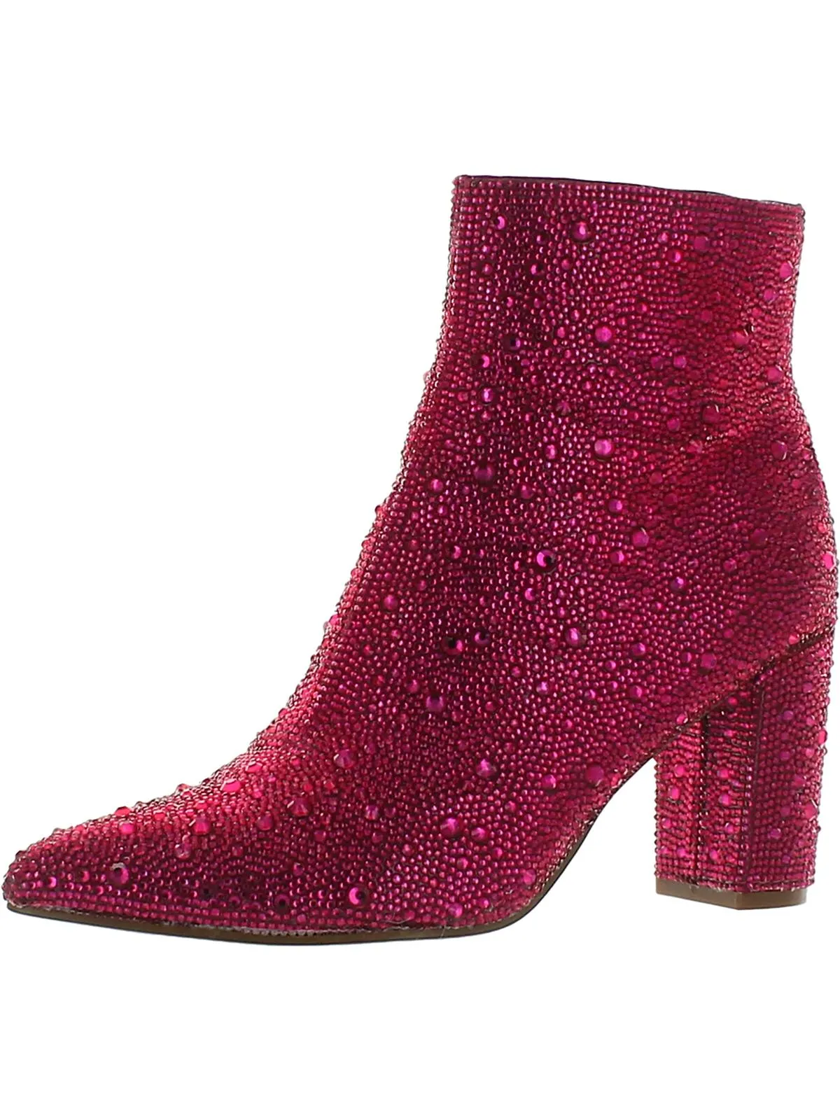 Cady Womens Embellished Block Heel Ankle Boots