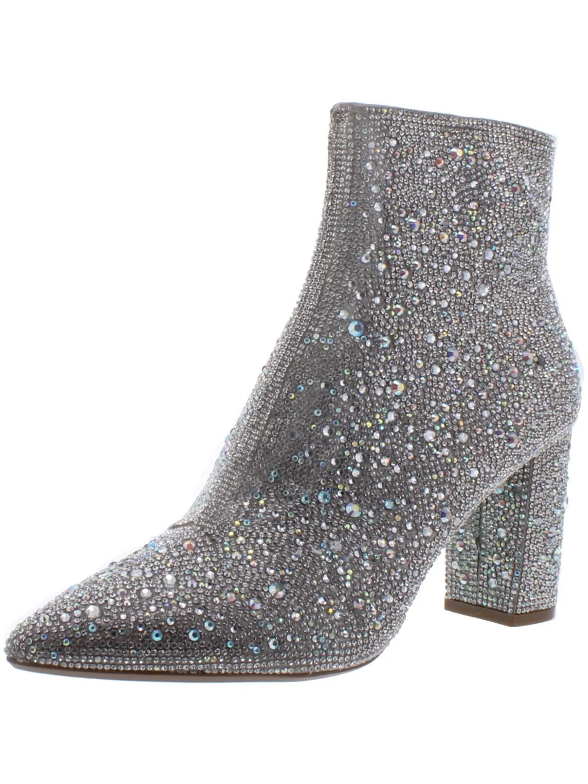 Cady Womens Embellished Block Heel Ankle Boots