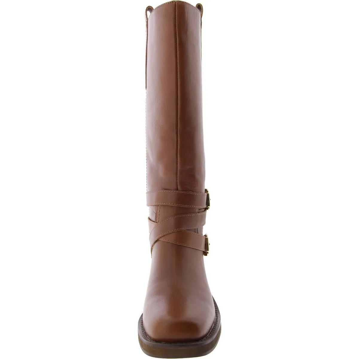 Calin Womens Leather Block Heel Knee-High Boots