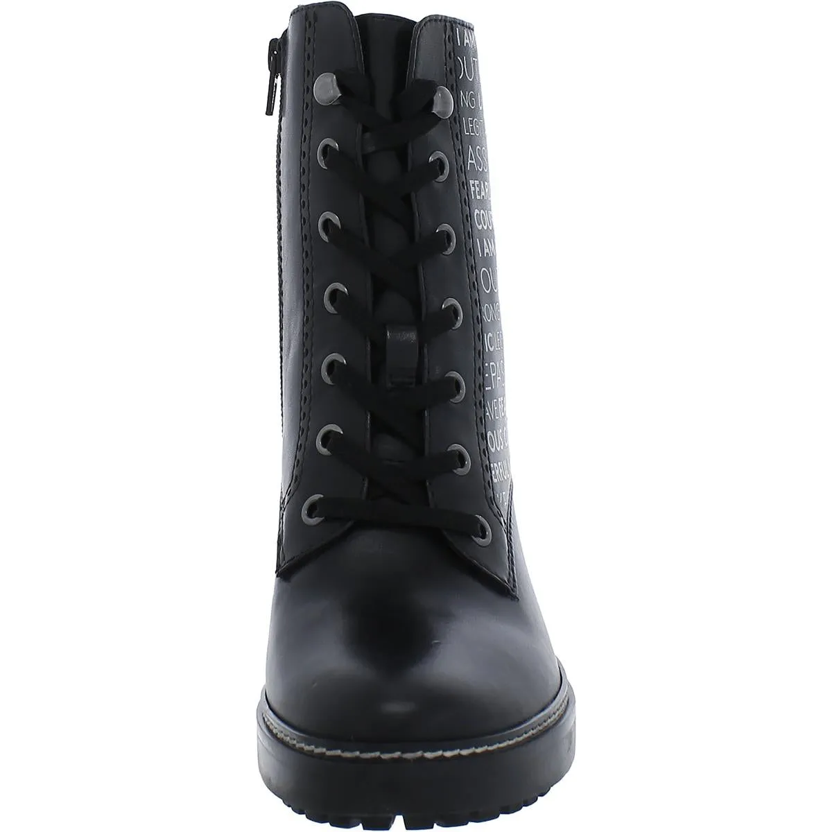 Callie Power Womens Leather Lugged Sole Ankle Boots
