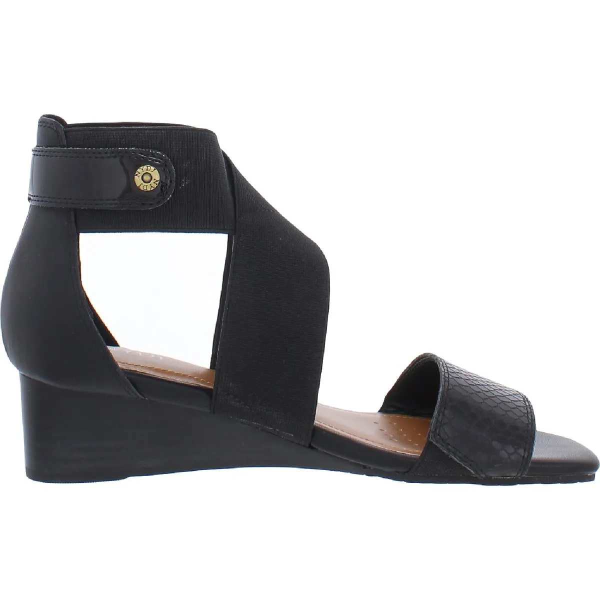 Callie Womens Buckle Snake Print Ankle Strap