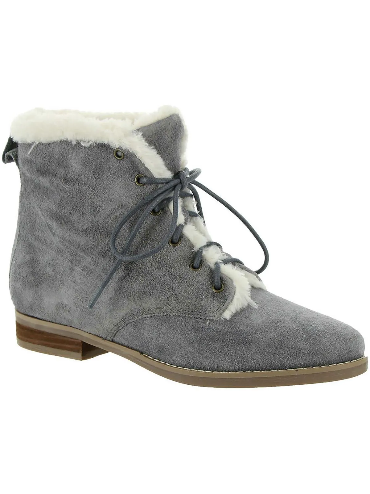 Canyon Womens Suede Faux Fur Lined Ankle Boots