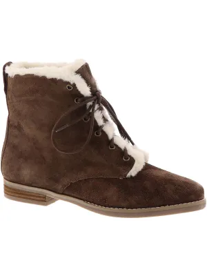 Canyon Womens Suede Faux Fur Lined Ankle Boots