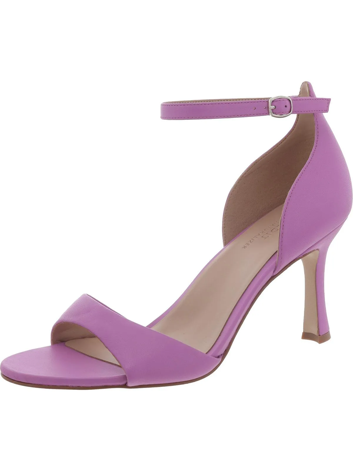 Celeste Womens Leather Ankle Strap Heels