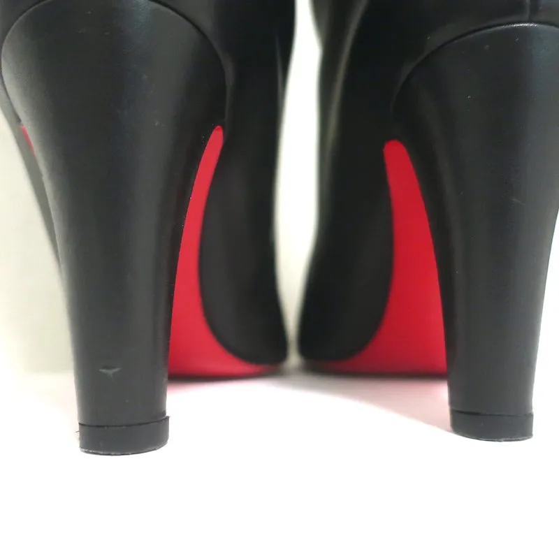 Christian Louboutin Majung Fringe Boots Black Leather Size 35.5