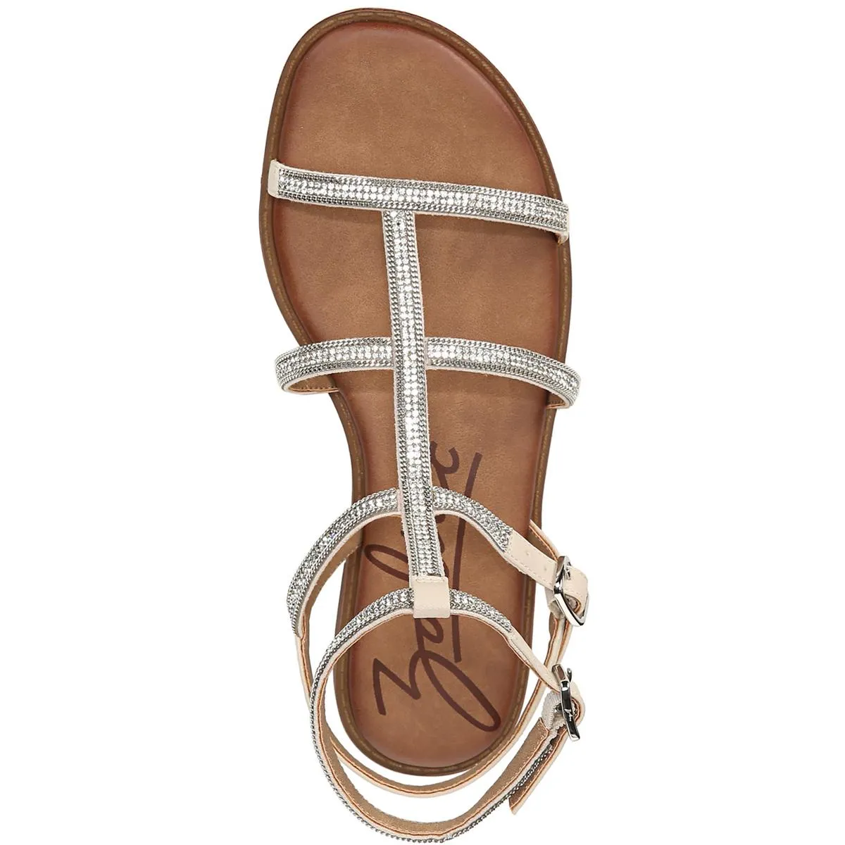 Cintia Womens Faux Leather Embellished Ankle Strap