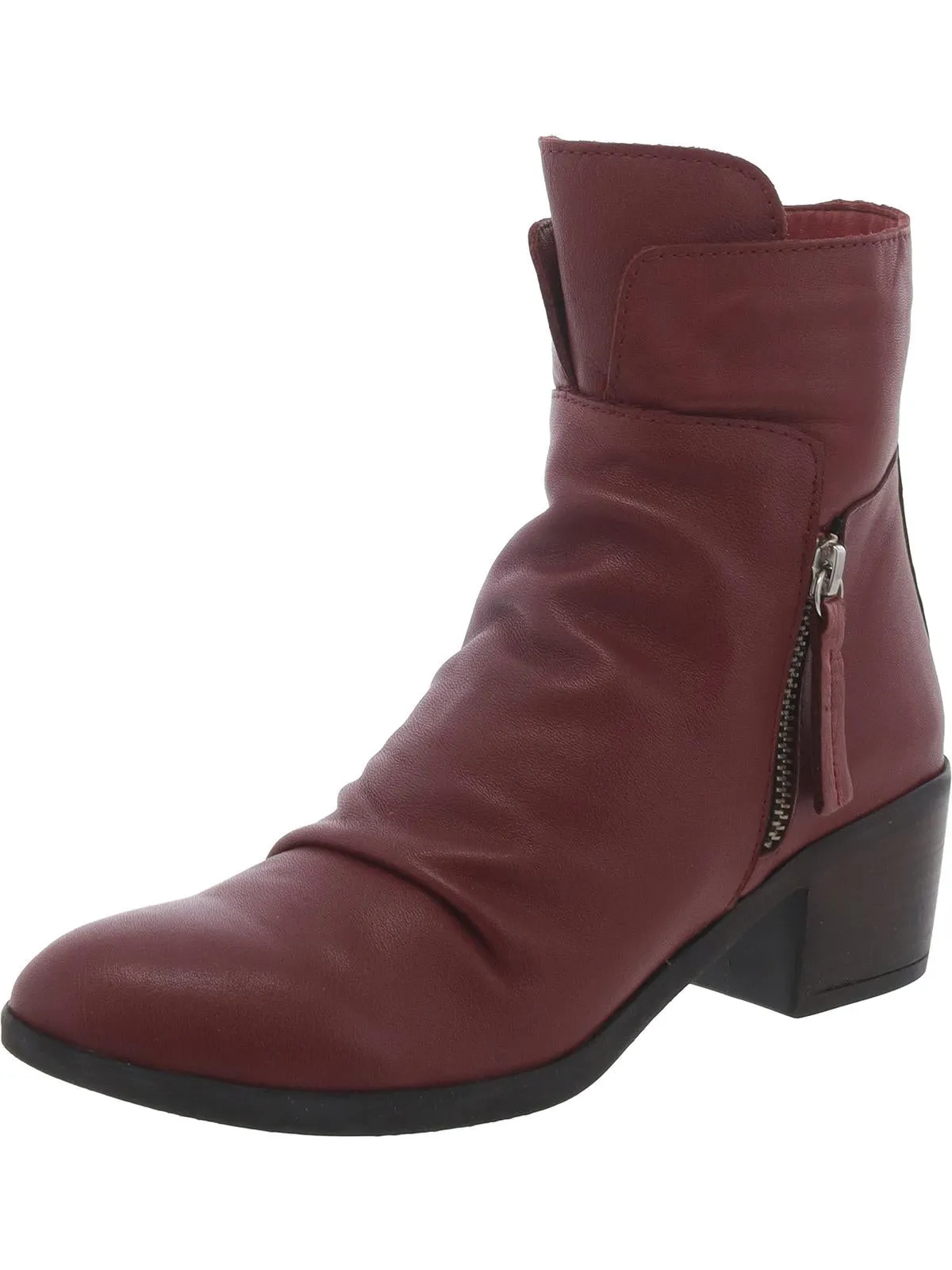 Colbie Womens Leather Slouchy Ankle Boots