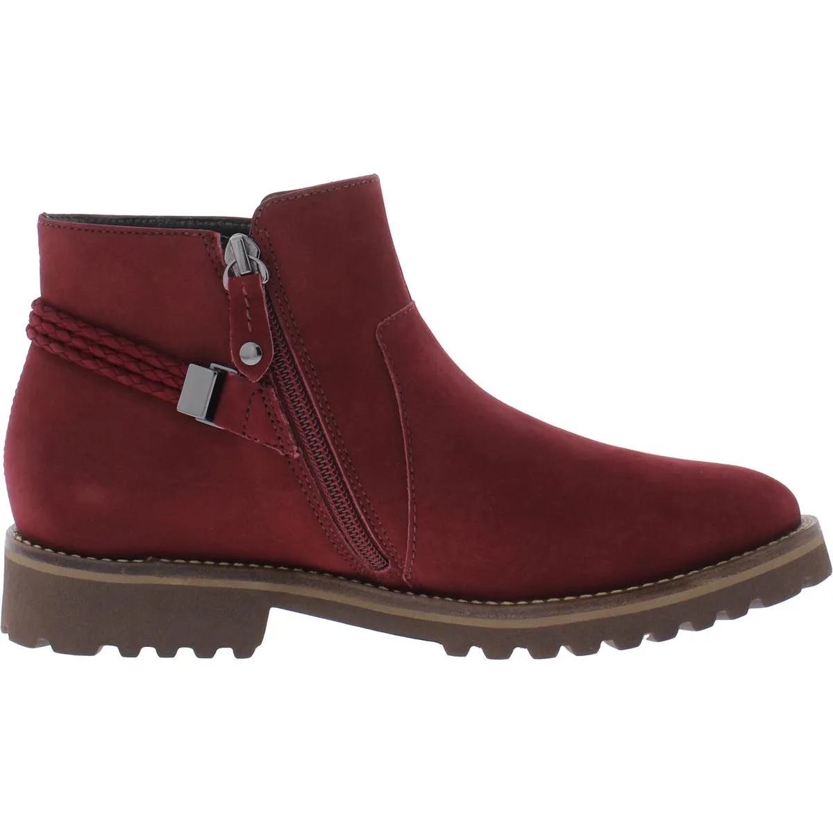 Columbus CR Womens Lugged Sole Almond Toe Ankle Boots