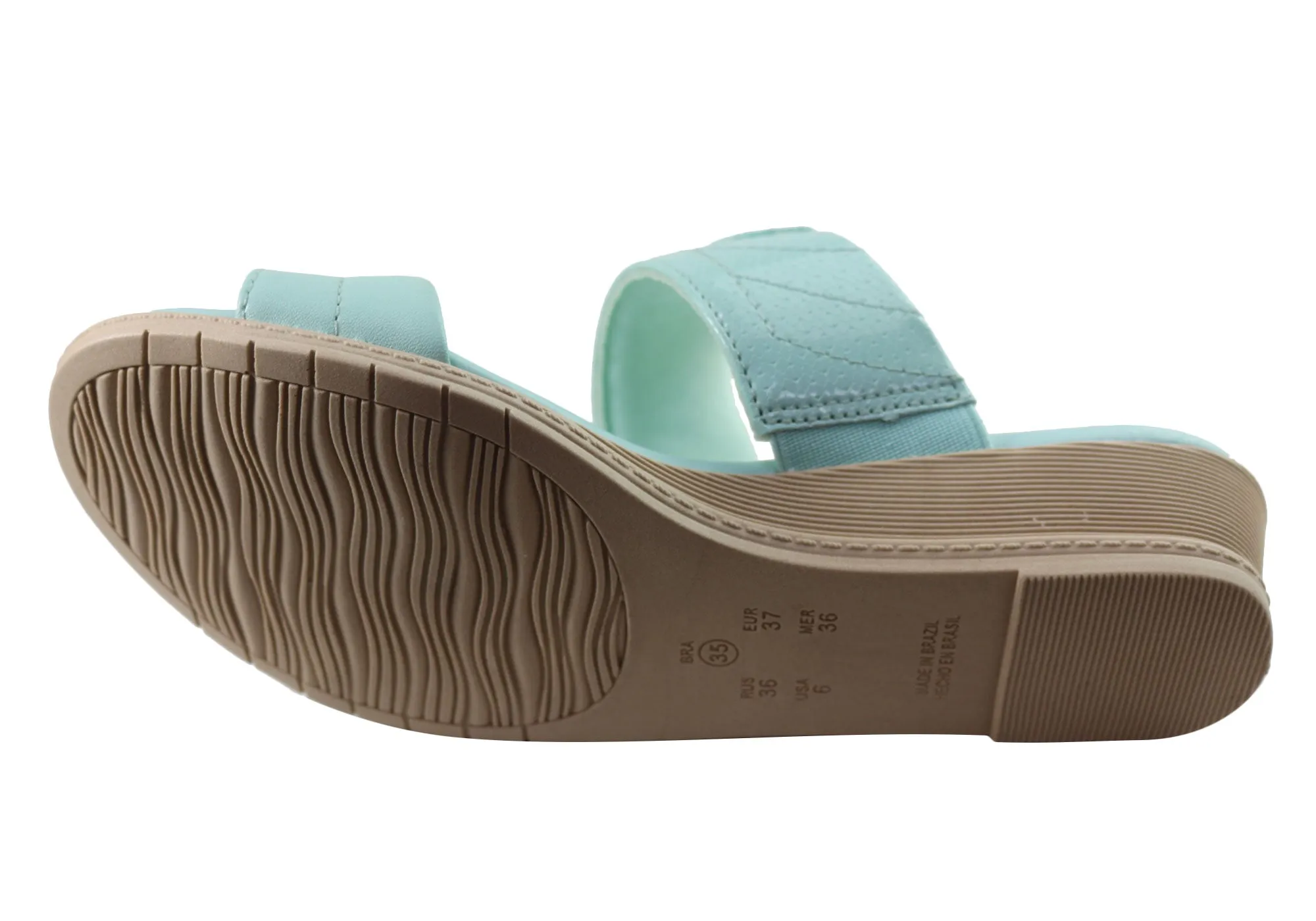 Comfortflex Cianne Womens Comfort Wedge Slides Sandals Made In Brazil Comfortflex Shoes