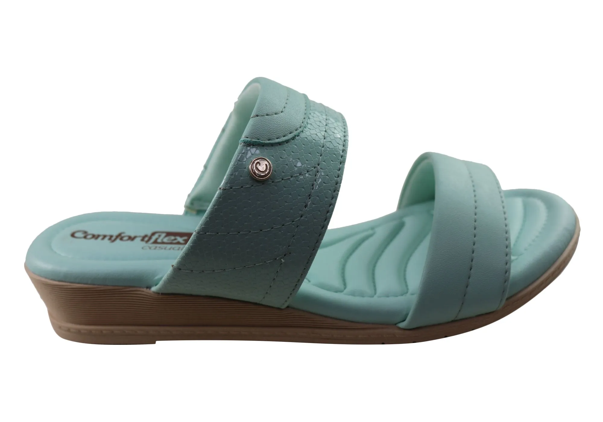 Comfortflex Cianne Womens Comfort Wedge Slides Sandals Made In Brazil Comfortflex Shoes