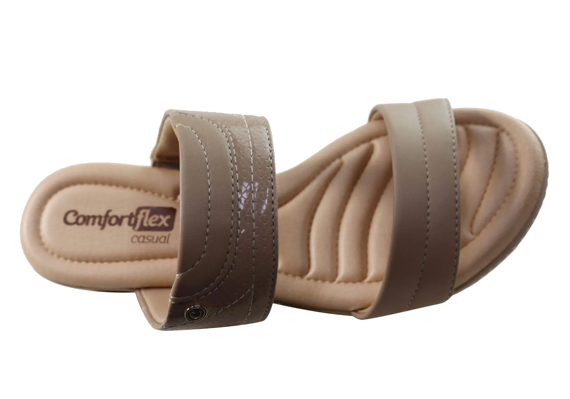 Comfortflex Cianne Womens Comfort Wedge Slides Sandals Made In Brazil Comfortflex Shoes