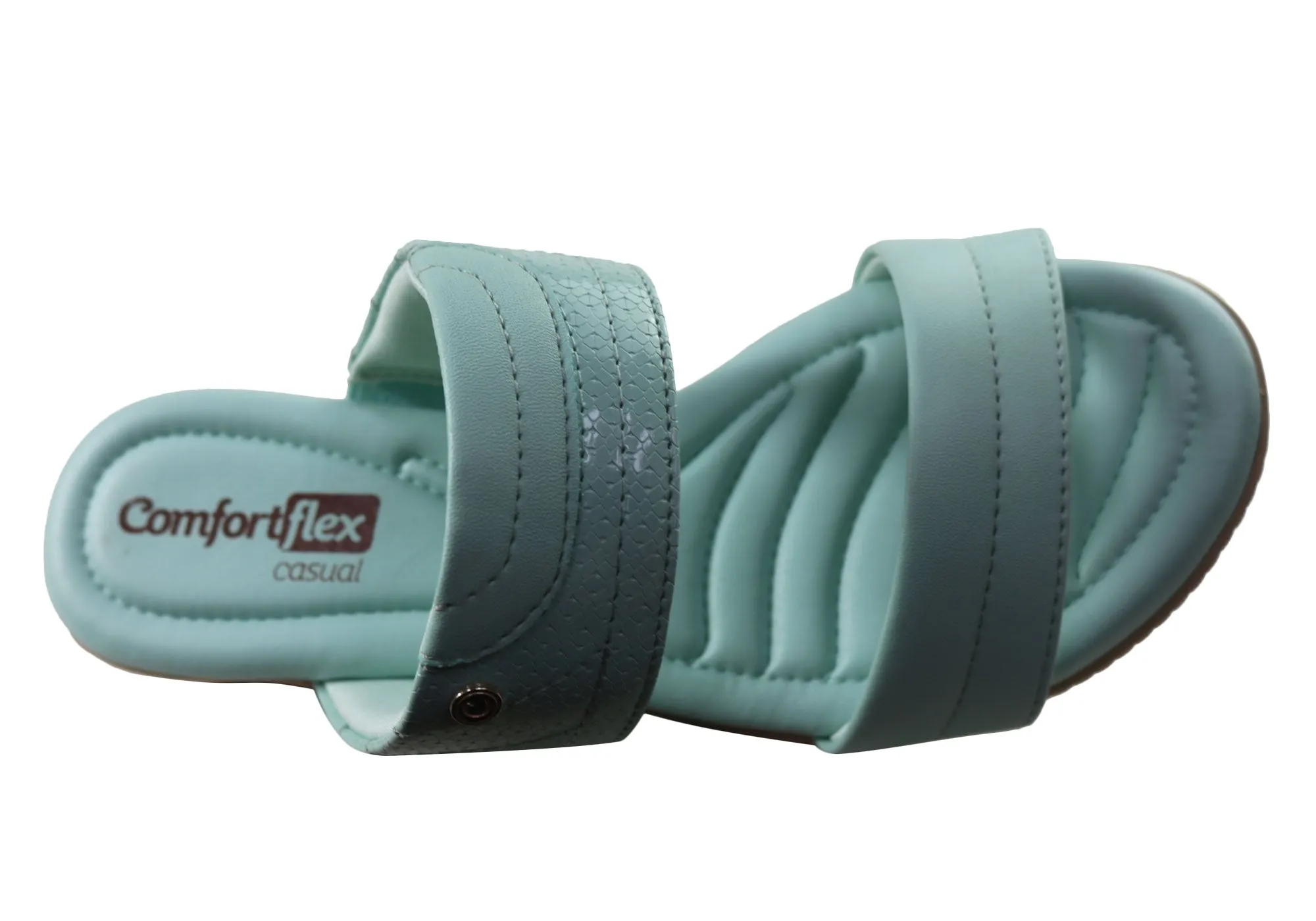 Comfortflex Cianne Womens Comfort Wedge Slides Sandals Made In Brazil Comfortflex Shoes