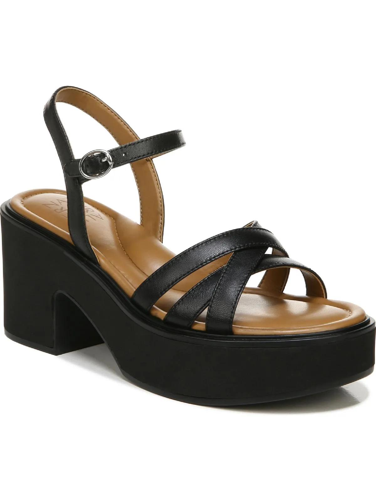Court Womens Leather Ankle Strap Heels