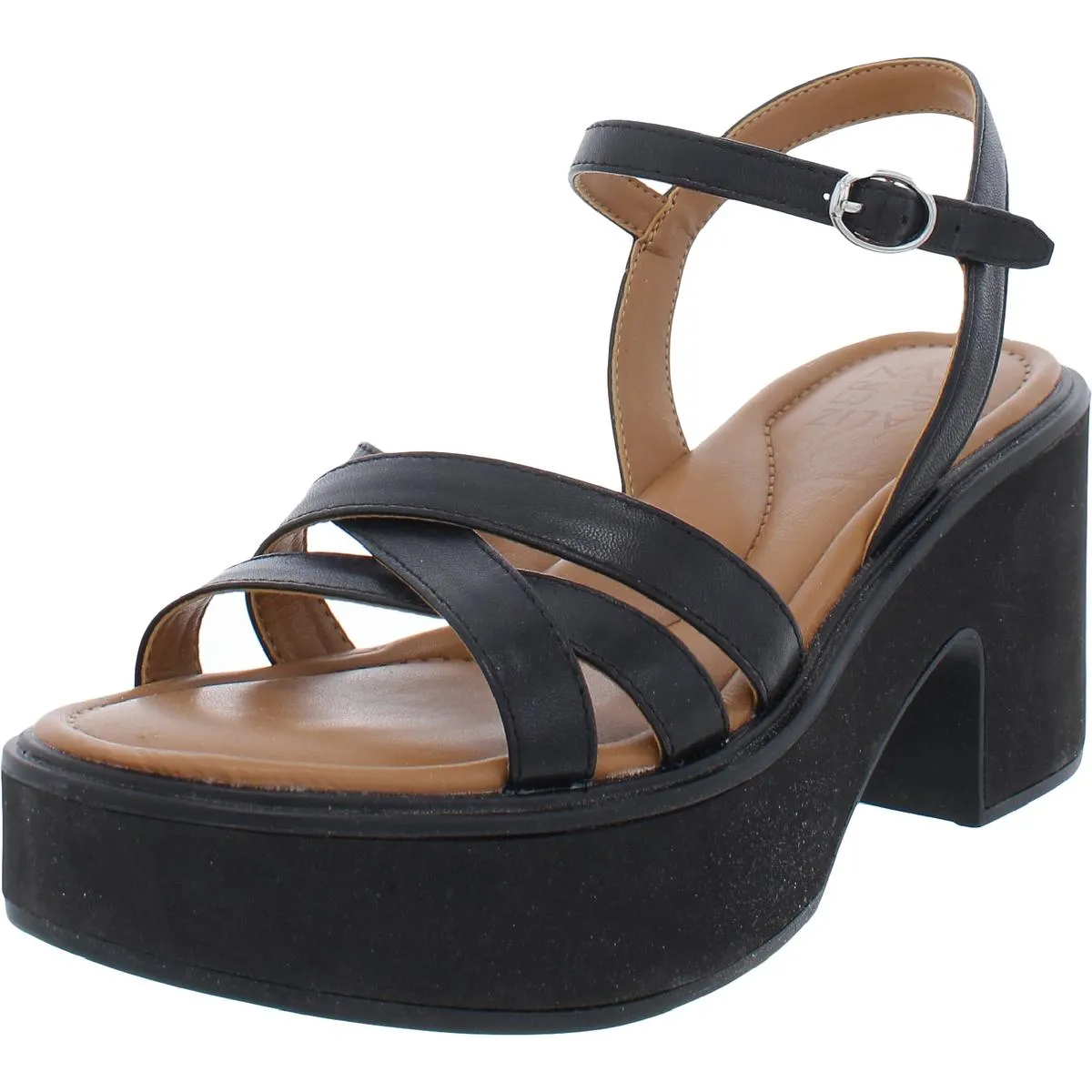 Court Womens Leather Ankle Strap Heels