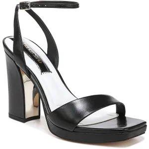 Daffy Womens Solid Ankle Strap Heels