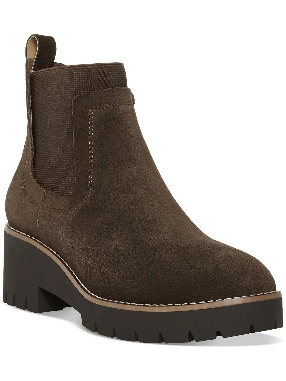 Demi  Womens Leather Lug Sole Chelsea Boots