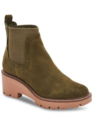 Demi  Womens Leather Lug Sole Chelsea Boots