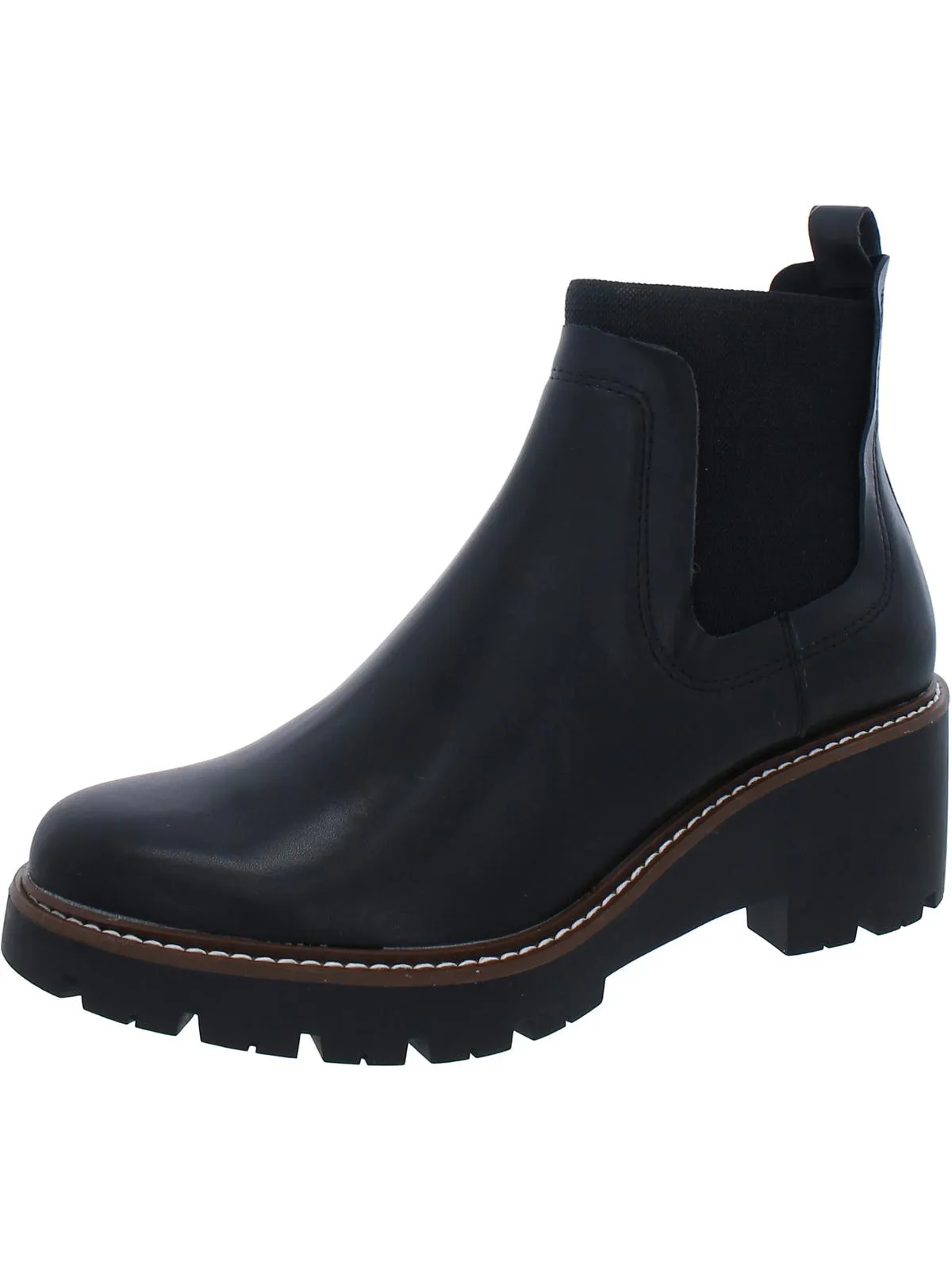 Demi  Womens Leather Lug Sole Chelsea Boots