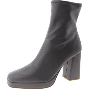 Desiree Womens Faux Leather Plaform Ankle Boots