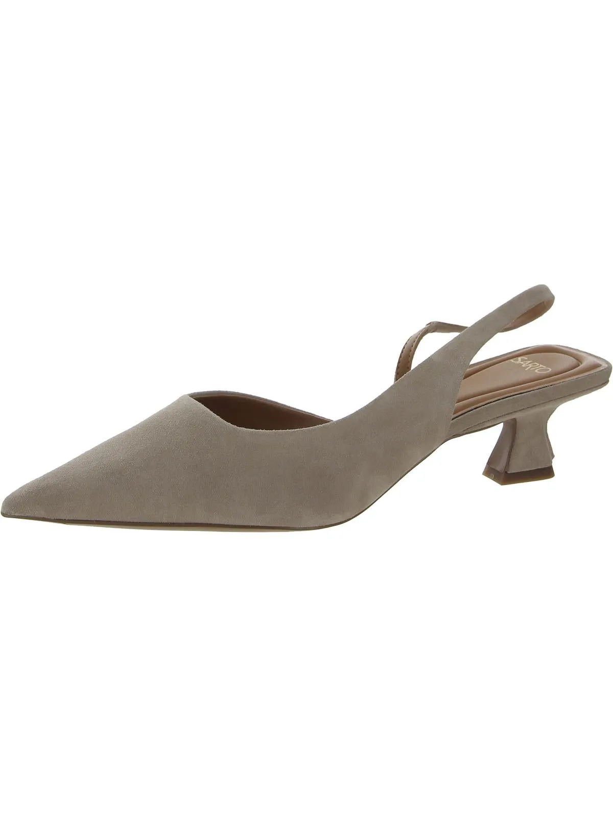 Devin Womens Comfort Insole Pointed Toe Slingback Heels