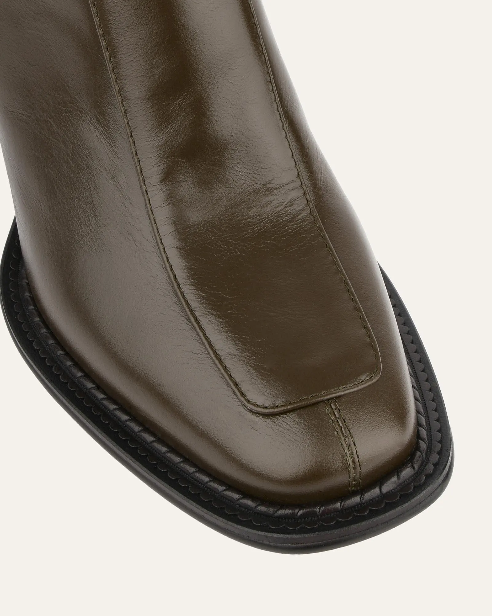 DEVINA MID ANKLE BOOTS DARK OLIVE LEATHER