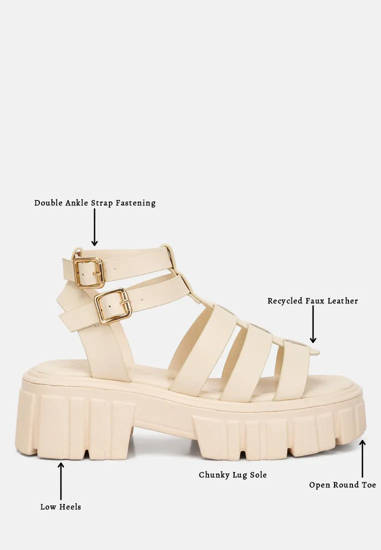 dewey recycled faux leather gladiators