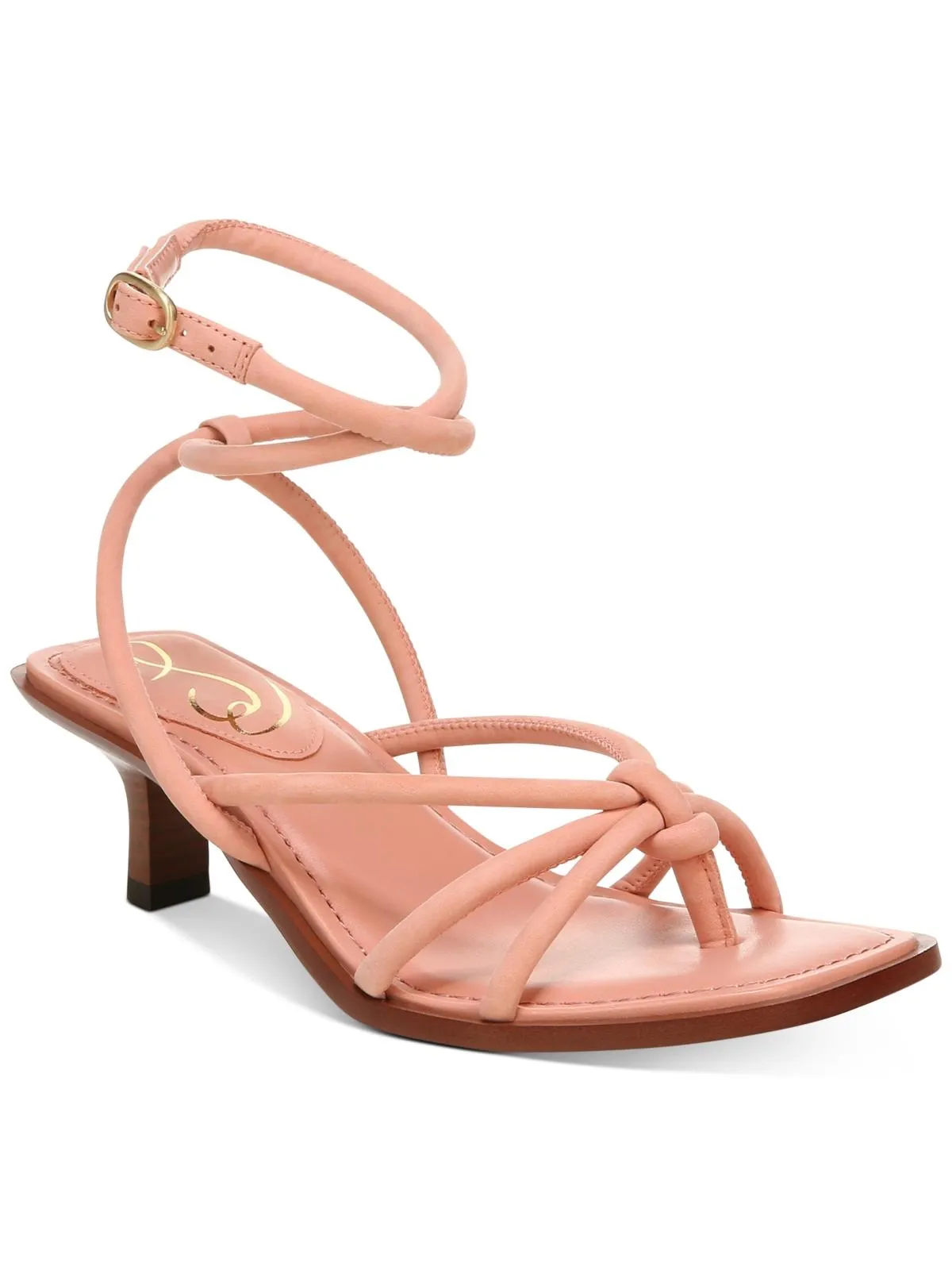 Dia Womens Leather Ankle Strap Heels