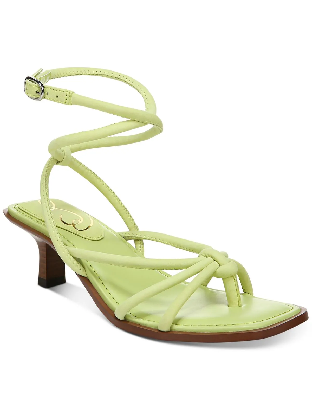 Dia Womens Leather Ankle Strap Heels