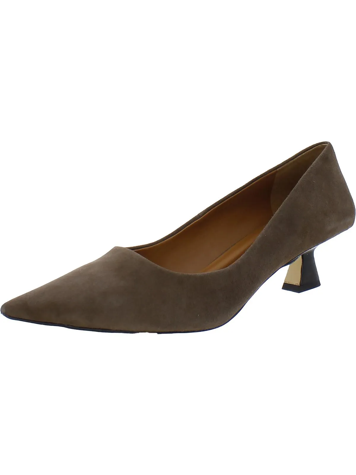 Diva Womens Comfort Insole Pointed Toe Kitten Heels