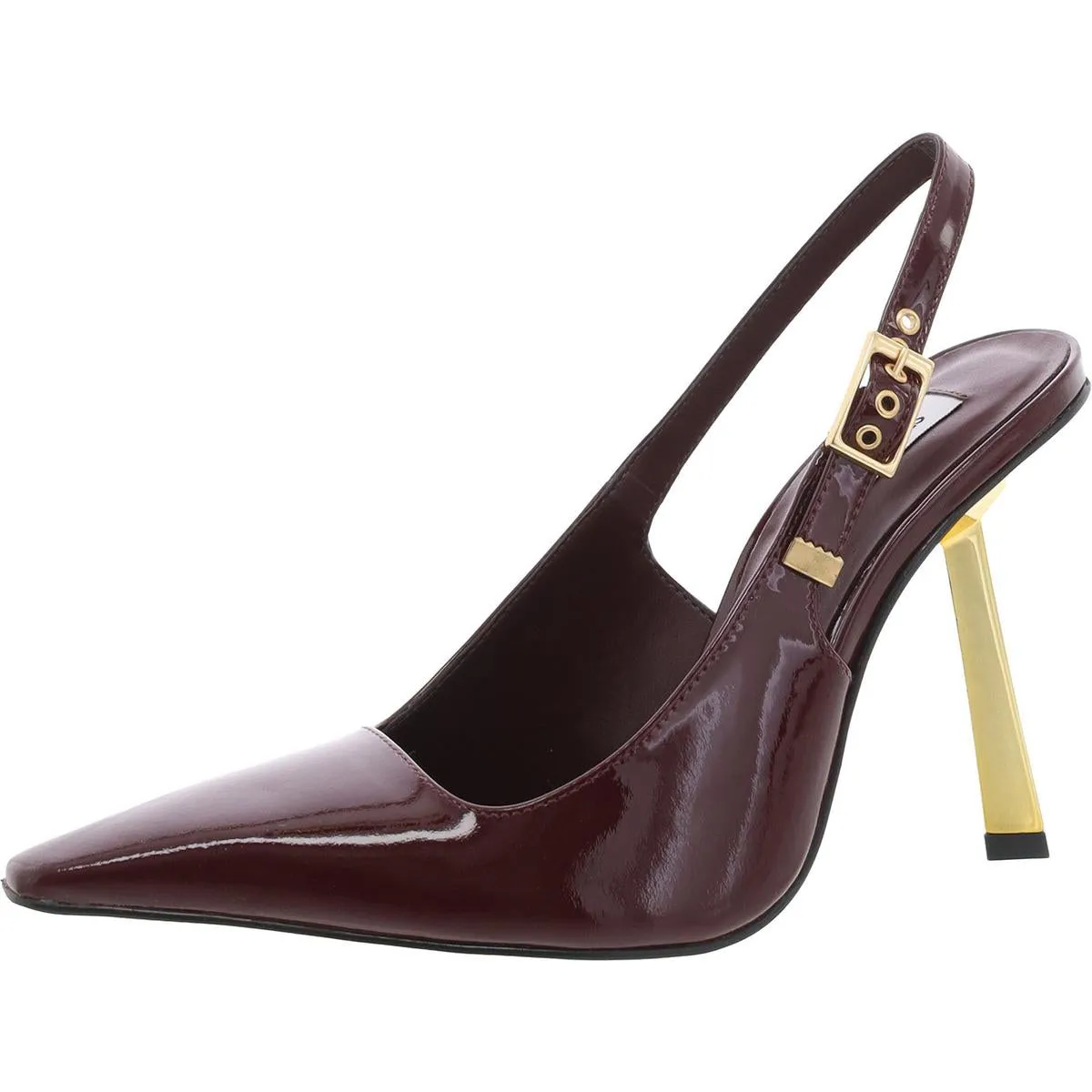 Divine Womens Patent Leather Ankle Strap Slingback Heels