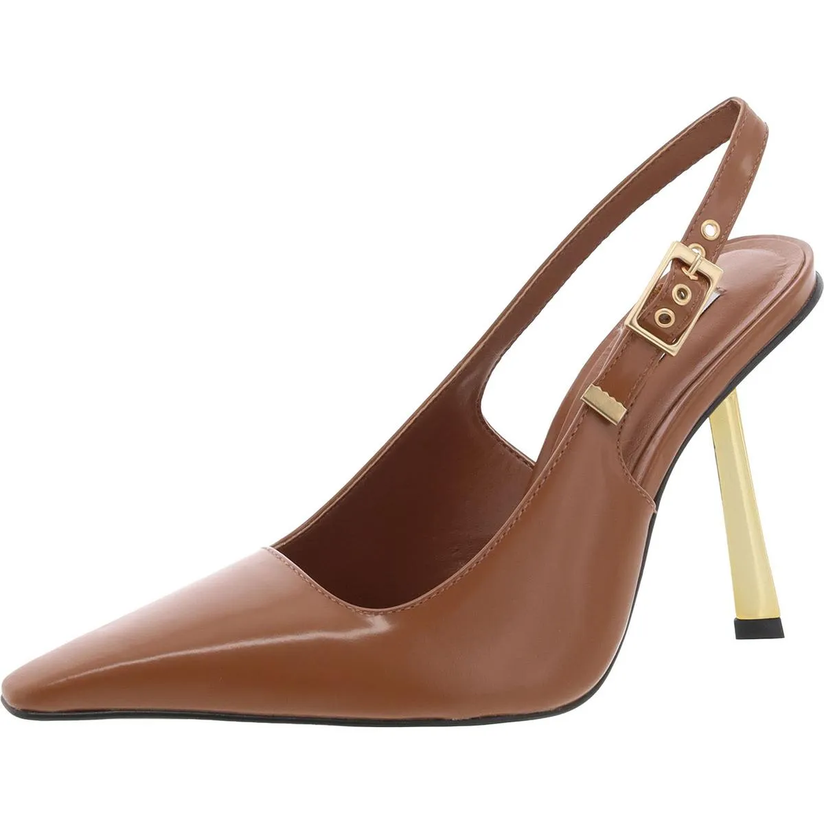 Divine Womens Patent Leather Ankle Strap Slingback Heels