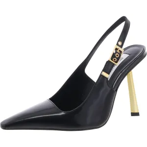 Divine Womens Patent Leather Ankle Strap Slingback Heels