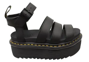 Dr Martens Womens Blaire Quad Hydro Leather Platform Sandals Dr Martens Shoes