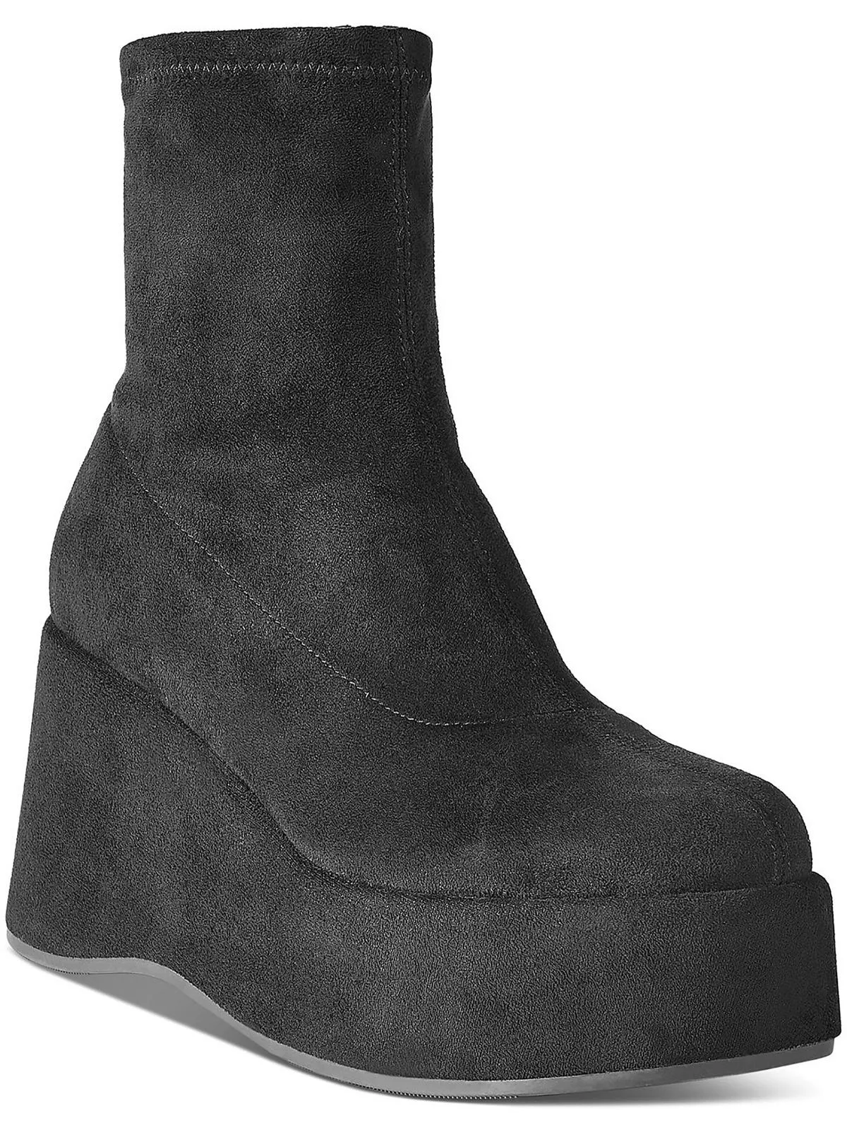 Earleef Womens Wedge Heel Short Ankle Boots