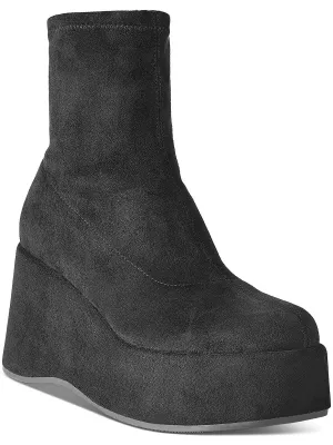 Earleef Womens Wedge Heel Short Ankle Boots