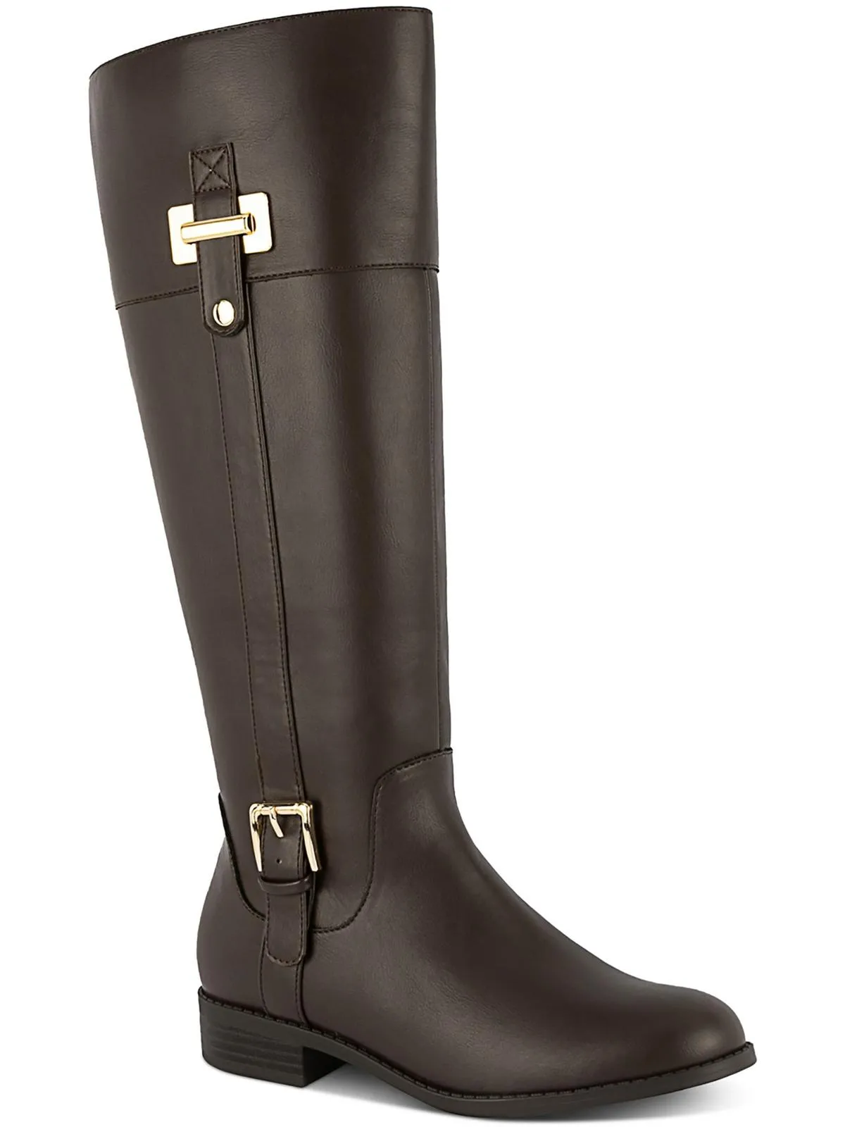 Edenn Womens Faux Leather Riding Knee-High Boots