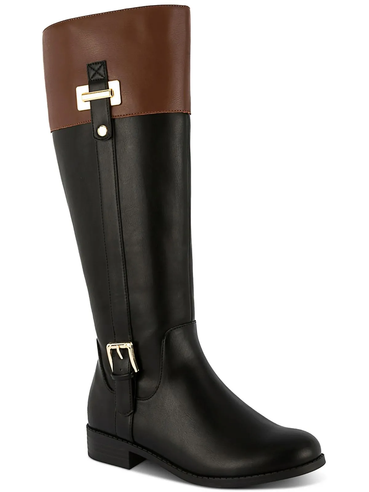 Edenn Womens Faux Leather Riding Knee-High Boots