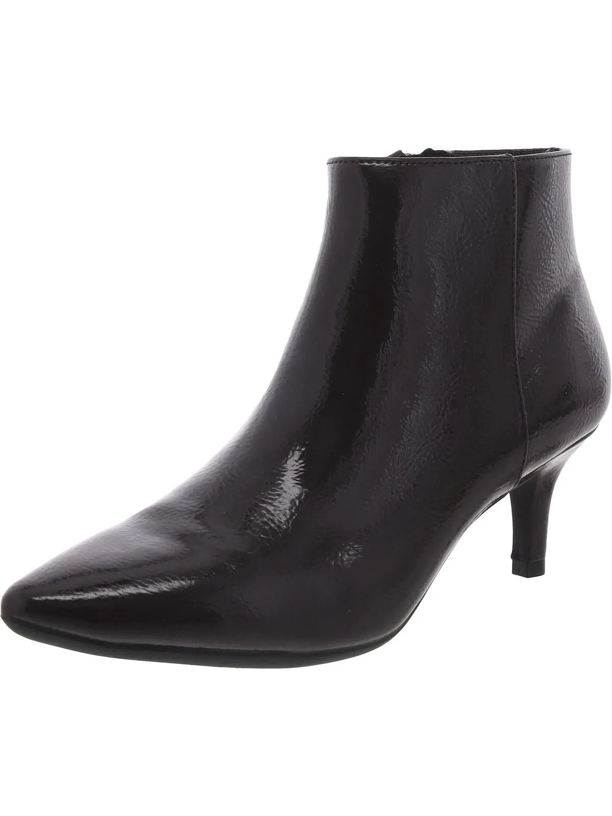Edith Womens Faux Leather Ankle Booties