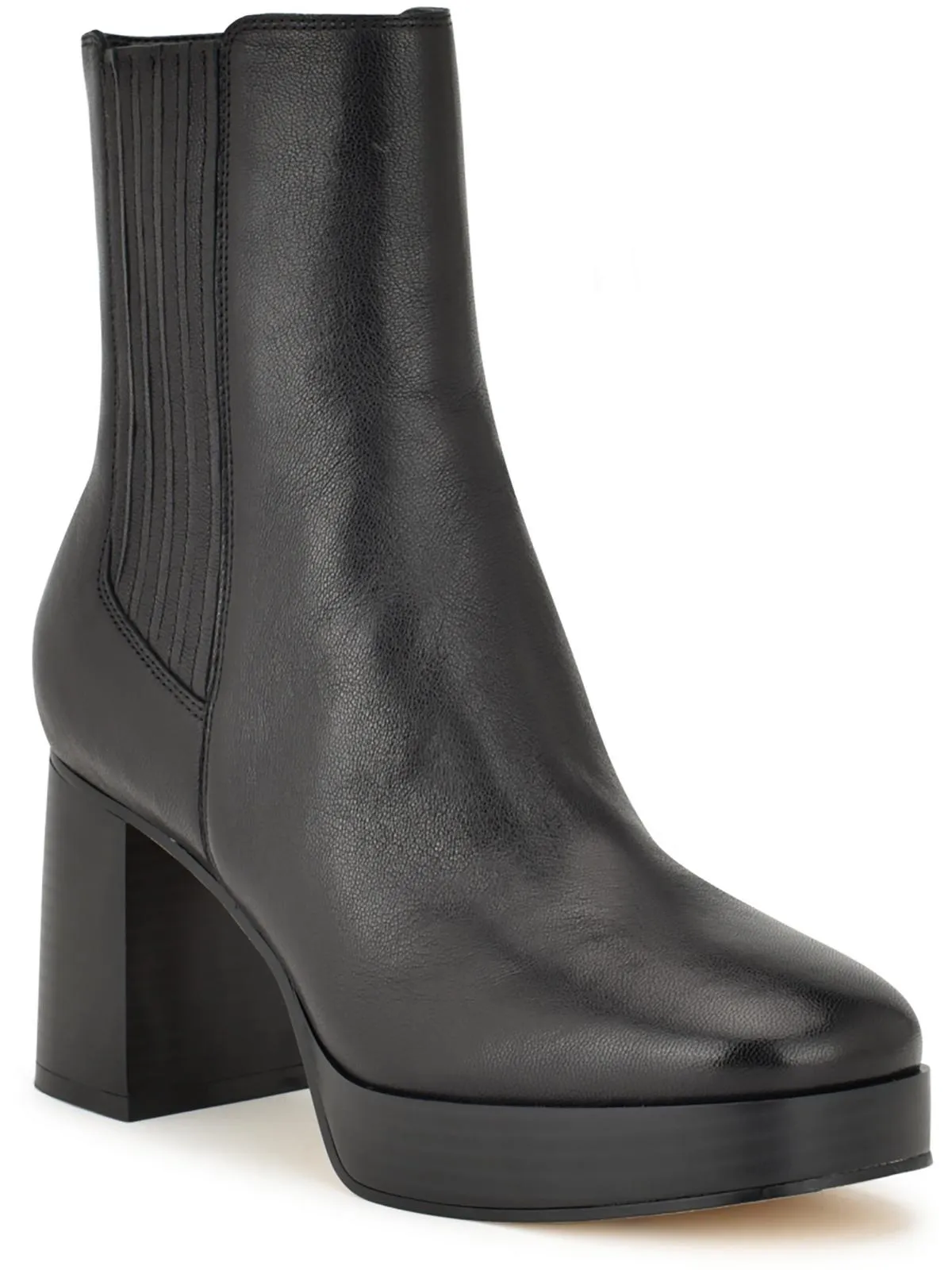 Eds Womens Leather Square Toe Ankle Boots