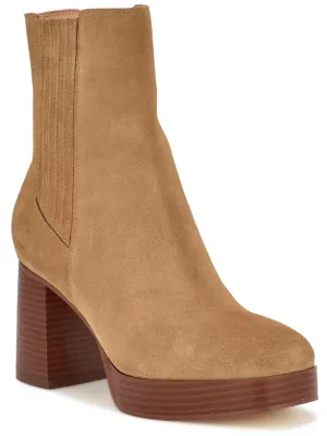 Eds Womens Leather Square Toe Ankle Boots