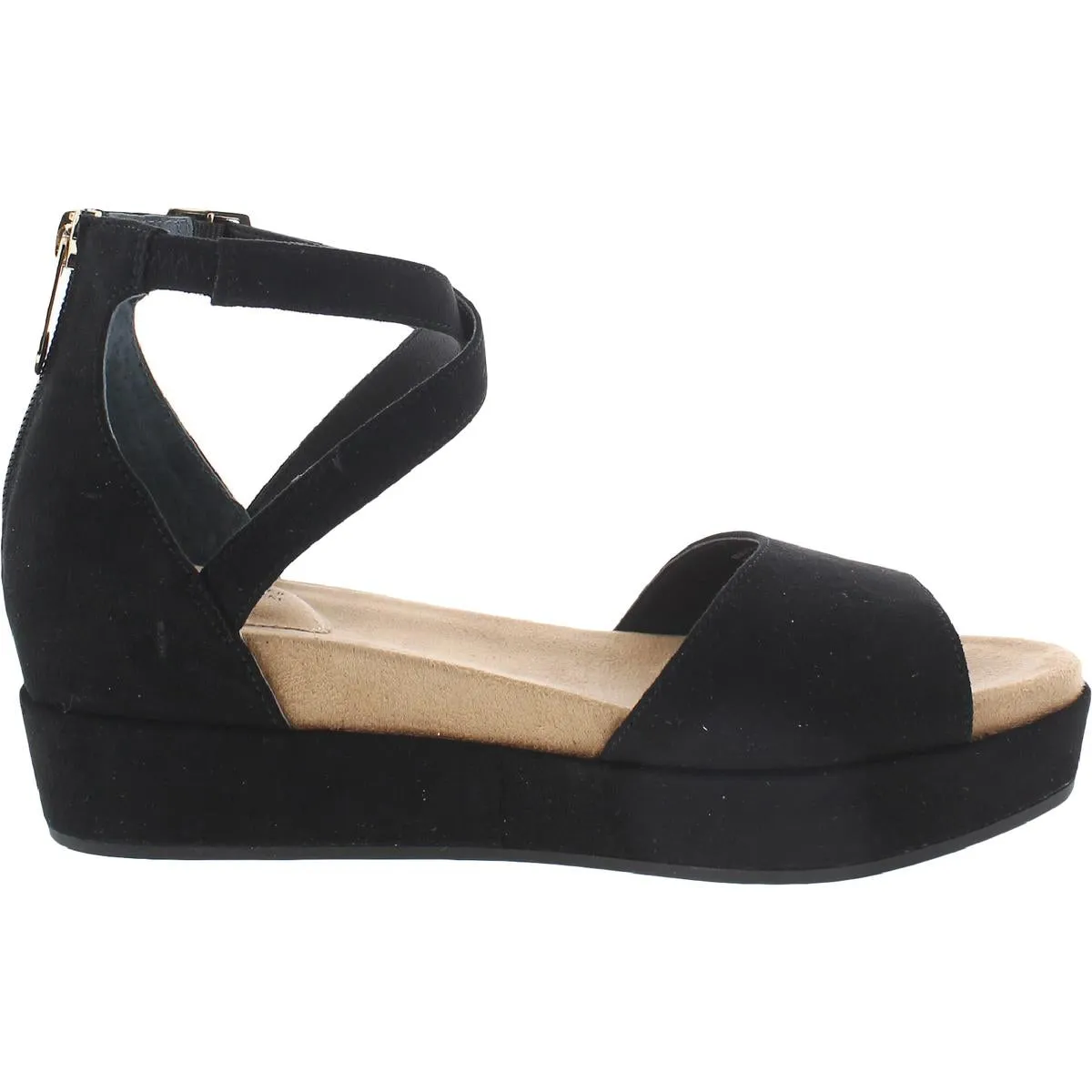 Ellenaa Womens Memory Foam Ankle Strap Wedge Sandals