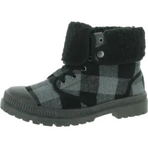 Emerson Womens Plaid Round Toe Ankle Boots