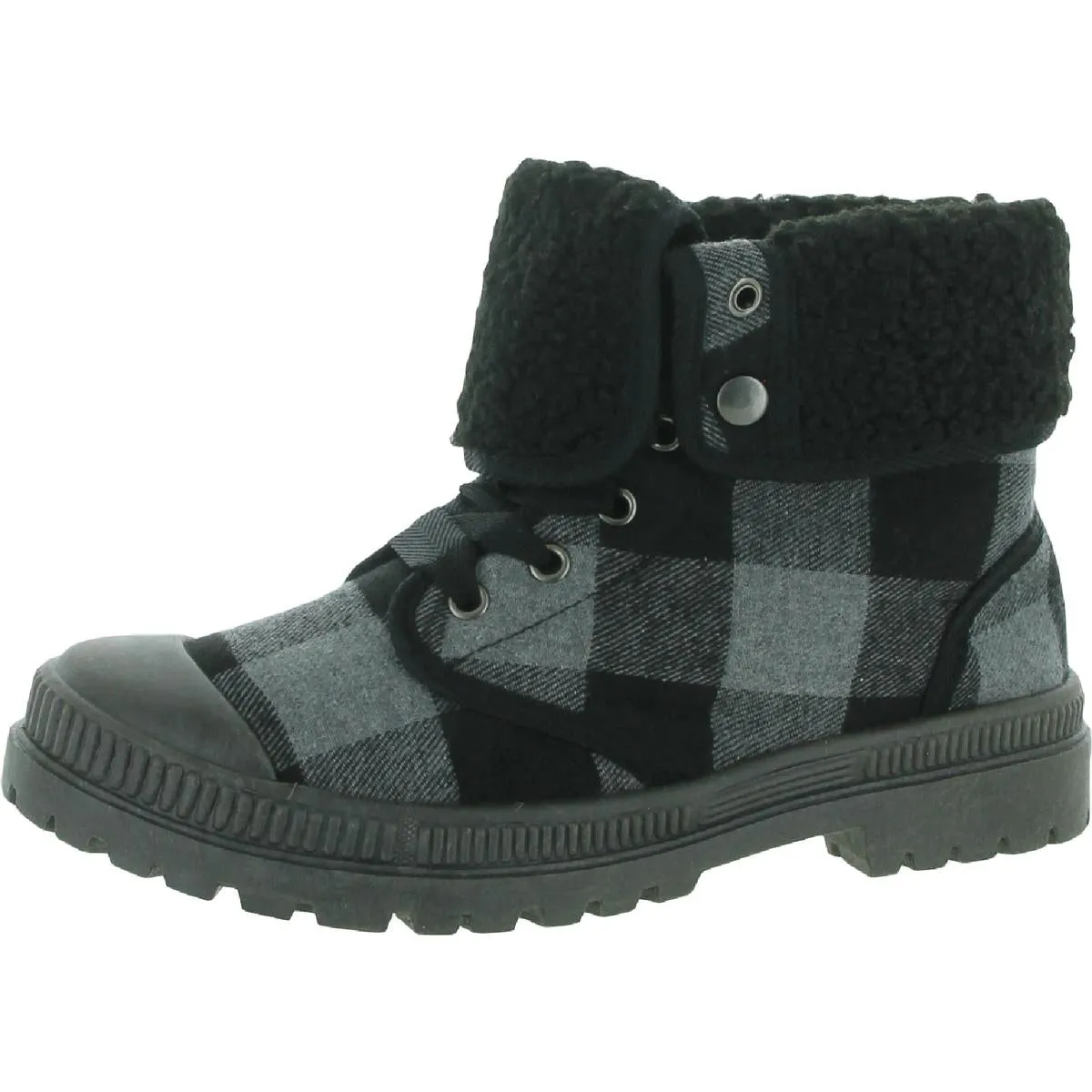 Emerson Womens Plaid Round Toe Ankle Boots