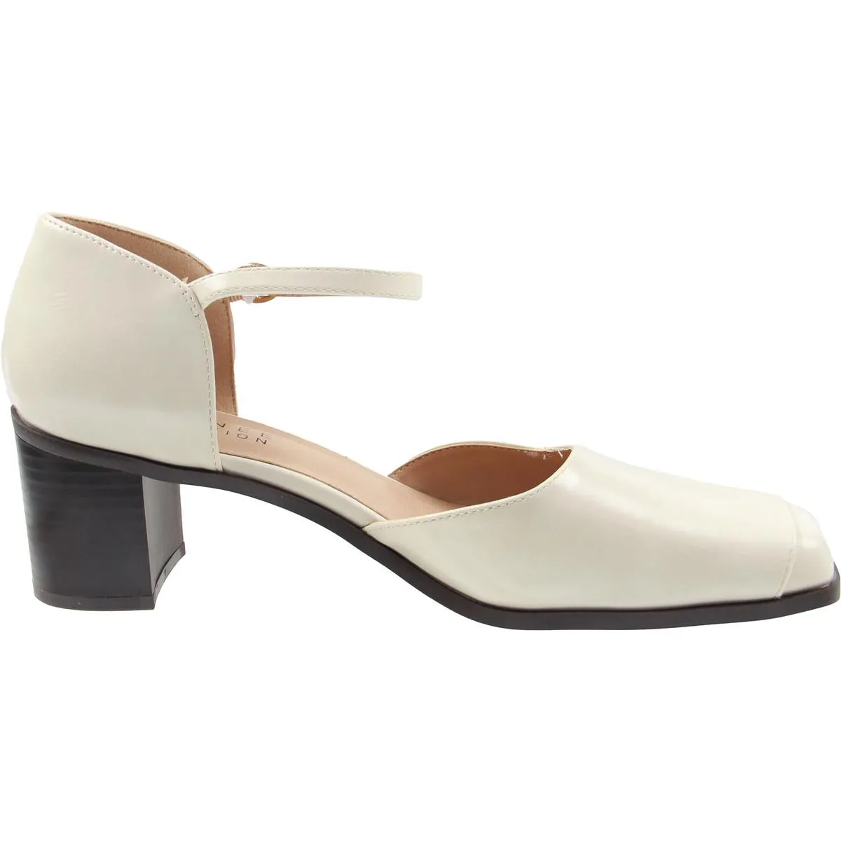 Evangeline Womens Solid Manmade Ankle Strap