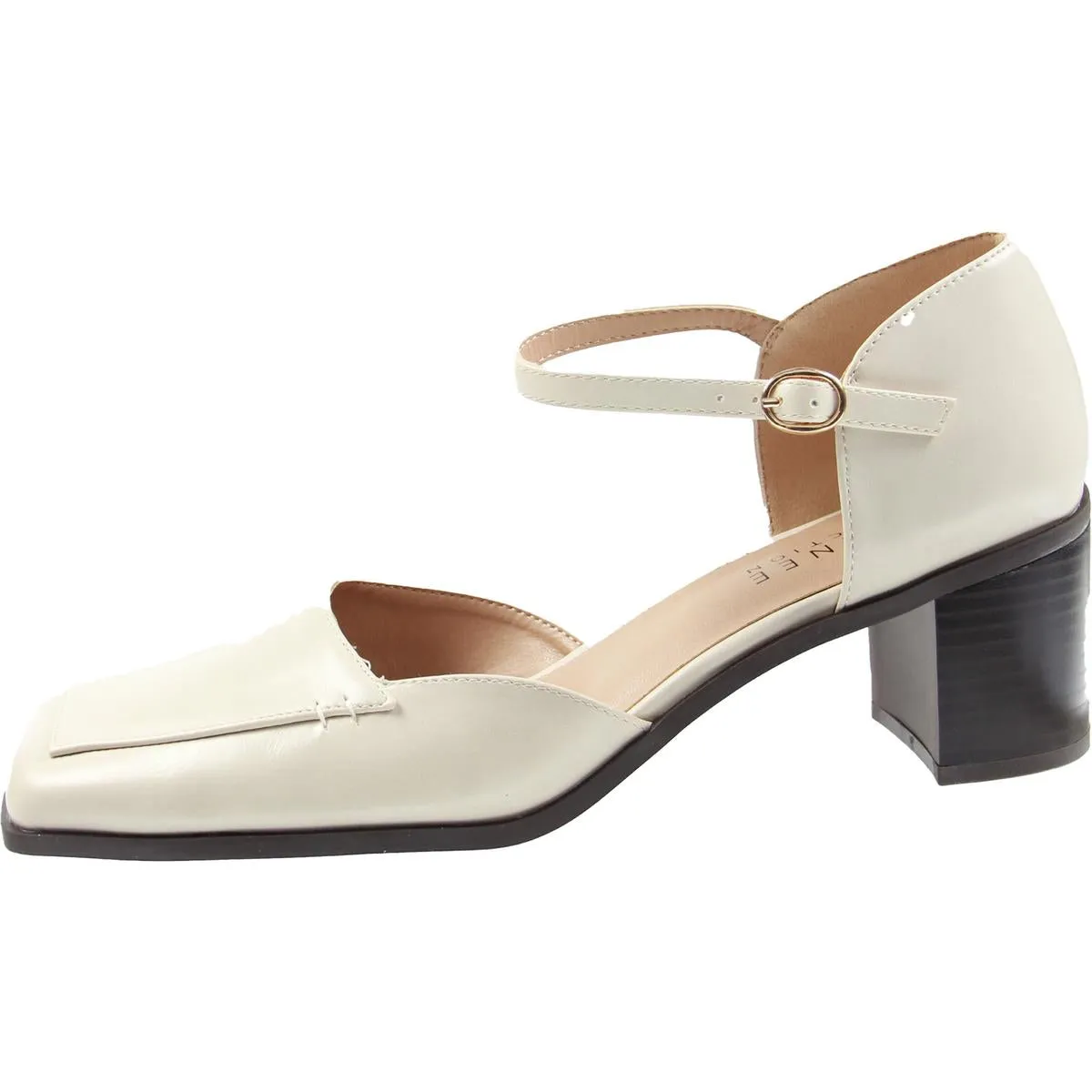 Evangeline Womens Solid Manmade Ankle Strap